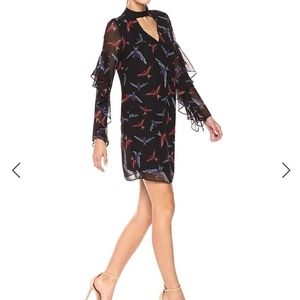 Sam Edelman women 's bird print choker dress.